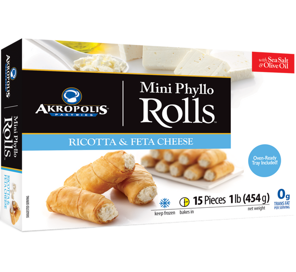 Akropolis Ricotta and Feta Cheese Rolls 1 lb (454g) Parthenon Foods