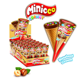 MINICCO Cone Snack with Hazelnut Cream, CASE (24 x 25g) - 600 g - Parthenon Foods
