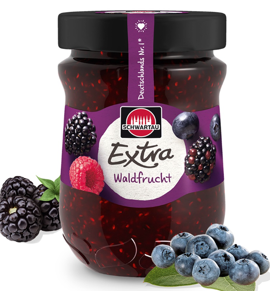 Schwartau Extra Forest Fruits, WALDFRUCHT, 12oz (340g) – Parthenon