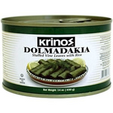 Dolmadakia, Stuffed Vine Leaves with Rice (Krinos) 14 oz - Parthenon Foods