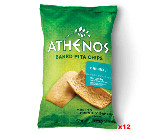 Baked Pita Chips, Original (Athenos) CASE (12 x 9 oz) - Parthenon Foods