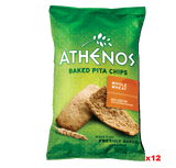 Baked Pita Chips, Whole Wheat (Athenos) CASE (12 x 9 oz) - Parthenon Foods