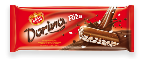 Dorina Riza, Milk Chocolate with Puffed Rice, 220g - Parthenon Foods