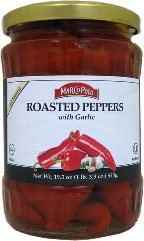 Red Roasted Peppers with Garlic (MP) 19.3oz - Parthenon Foods