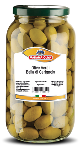 Green Cerignola Olives, 4.2 lbs JAR - Parthenon Foods