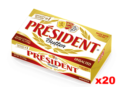 President Imported Unsalted Butter (CASE) (20 x 7 oz) - Parthenon Foods