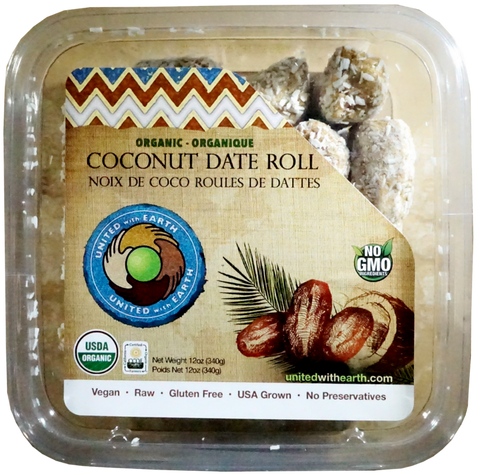 Organic Coconut Roll Dates (United with Earth) 12 oz - Parthenon Foods
