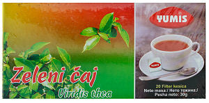 Green Tea, Zeleni Caj (Yumis) 20 tea bags, 30g - Parthenon Foods