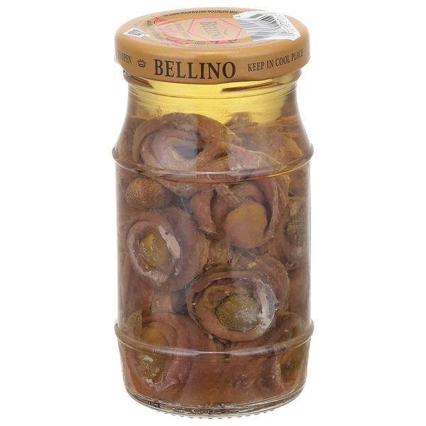 Bellino Rolled Filet of Anchovies with Capers, 4.25 oz Parthenon Foods