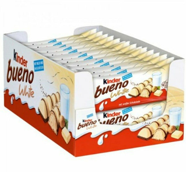 Kinder bueno キンダー　ホワイトチョコ&トレジョ＆リーセス計９点 Kinder Bueno WHITE, CASE, (39gx30)-WHITE – Parthenon Foods