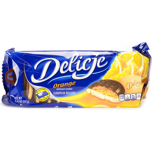 Delicje Soft Biscuit Topped with Chocolate Orange Filling, 147g