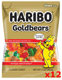 Haribo Gummi Candy, Original Gold Bears, CASE (12 x 5 oz Bags) - Parthenon Foods