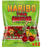 Haribo Twin Cherries Gummi Candy, CASE (12 x 5 oz Bags) - Parthenon Foods