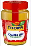 Thomy Scharfer Senf, HOT Mustard, 250ml glass - Parthenon Foods