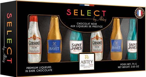 Abtey Select Assorted Dark Chocolate Liqueur Filled Bottles, 2.64 oz