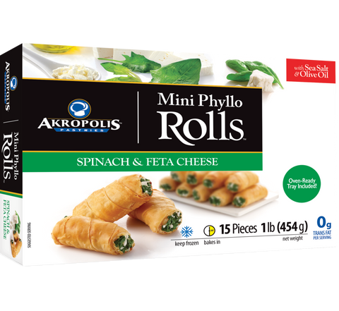 Akropolis Spinach and Feta Cheese Rolls 1 lb (454g) - Parthenon Foods
