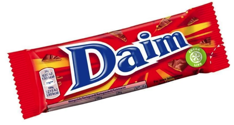 Daim Milk Chocolate Covered Crunchy Caramel Candy, 28g Bar - Parthenon Foods