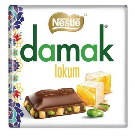 Lokum with Pistachios Milk Chocolate (Damak) 60g - Parthenon Foods