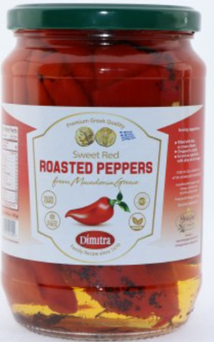 Roasted Red Peppers (Dimitra) 24 oz - Parthenon Foods