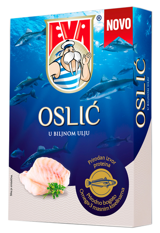 Eva Oslic (Hake) Fillets in Vegetable Oil, 3.5 oz (100g)