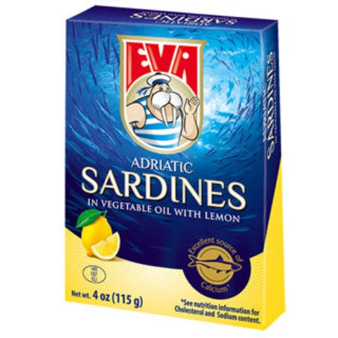 Eva Sardines, Lemon in Vegetable oil, 115g(4oz) - Parthenon Foods