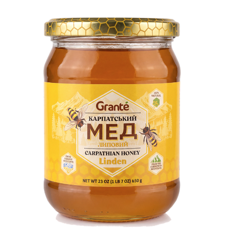 Carpathian Linden Honey (Grante) 650 g (23 oz) - Parthenon Foods