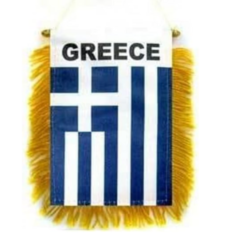 Greek Flag with String and Suction Cup, 4x6 in. - Parthenon Foods