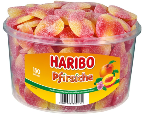 Haribo Pfirsiche Peaches, Tub - Parthenon Foods