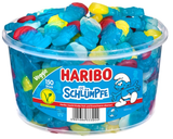 Haribo Die Schlumpfe (Smurf Gummi Candy) 150st. Tub - Parthenon Foods