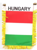 Hungarian Flag with String and Suction Cup, 4x6in. - Parthenon Foods
