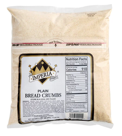 Plain Bread Crumbs, 5 lb (80oz) - Parthenon Foods