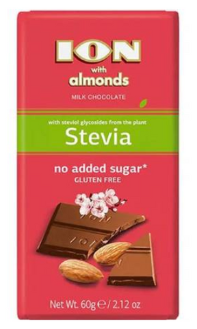 Milk Chocolate with Almonds, SUGAR FREE (ION) 60g - Parthenon Foods