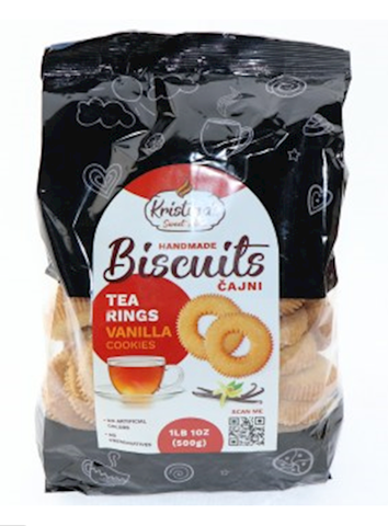 Tea Rings, Vanilla Cookies, Cajni (Kristina's) 500g - Parthenon Foods