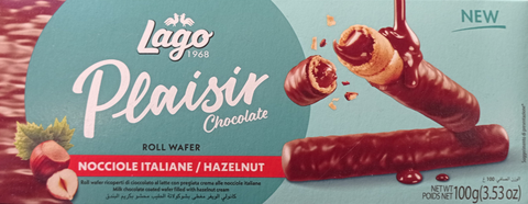 Plaisir Chocolate Roll Wafers (Lago) 100g - Parthenon Foods