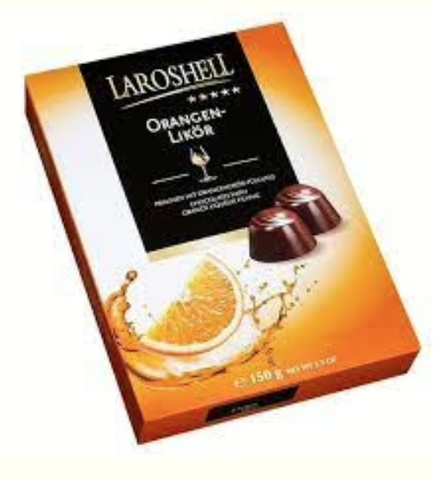 Laroshell Orange Liqueur Filled Chocolates, 150g - Parthenon Foods