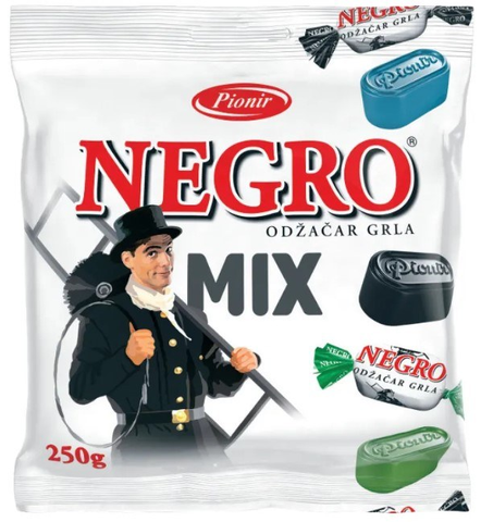 Negro MIX (Original, Eukalyptus, Mint) Hard Filled Candy, 250g - Parthenon Foods