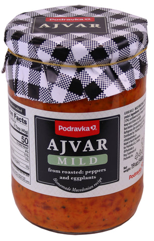Homemade Ajvar from Roasted Peppers and Eggplants, Mild (Podravka) 540g - Parthenon Foods