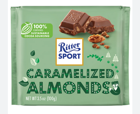 Ritter Sport Caramelized Almonds, 100g - Parthenon Foods