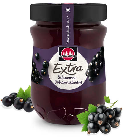 Black Currant Jam, Schwarze Joahannisbeere (Schwartau) 12 oz (340g) - Parthenon Foods