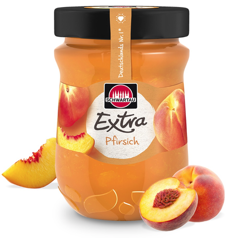 Peach Jam, Pfirsich (Schwartau) 12 oz (340g) - Parthenon Foods
