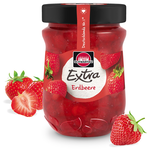 Strawberry Jam, Erdbeere (Schwartau) 12 oz (340g) - Parthenon Foods
