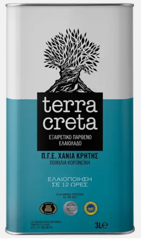 Terra Creta Extra Virgin Olive Oil, 3L Blue Tin - Parthenon Foods