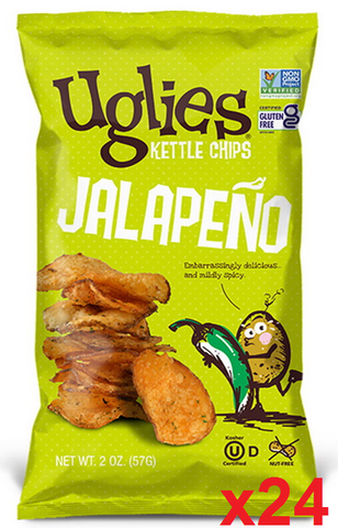 Uglies Jalapeno Kettle Cooked Potato Chips CASE (24 x 2 oz) - Parthenon Foods