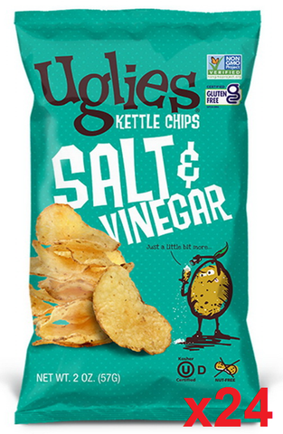 Uglies Salt and Vinegar Kettle Cooked Potato Chips CASE (24 x 2 oz) - Parthenon Foods