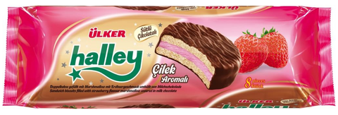 Halley Strawberry Sandwich Biscuits (Ulker) 240g