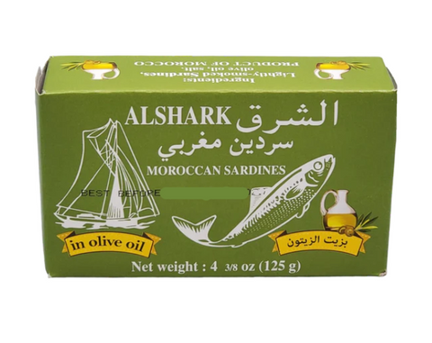 Moroccan Sardines in Olive Oil (ALSHARK) 125g - Parthenon Foods