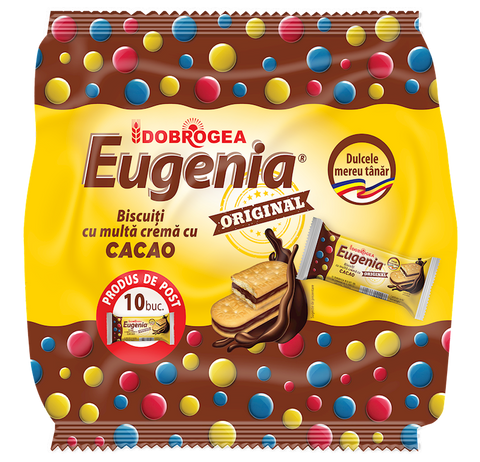 Eugenia Original Biscuit with Cacao 360 g (10 x 36 g)-yellow bag - Parthenon Foods