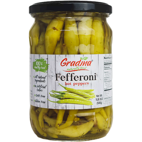 Fefferoni, Hot Peppers (Gradina) 17 oz (490 g) - Parthenon Foods