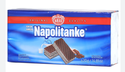 Napolitanke Cocoa & Milk Cream Wafers (Kras) 420 g - Parthenon Foods