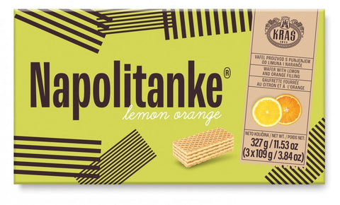 Napolitanke Lemon and Orange Wafers (Kras) 327g - Parthenon Foods